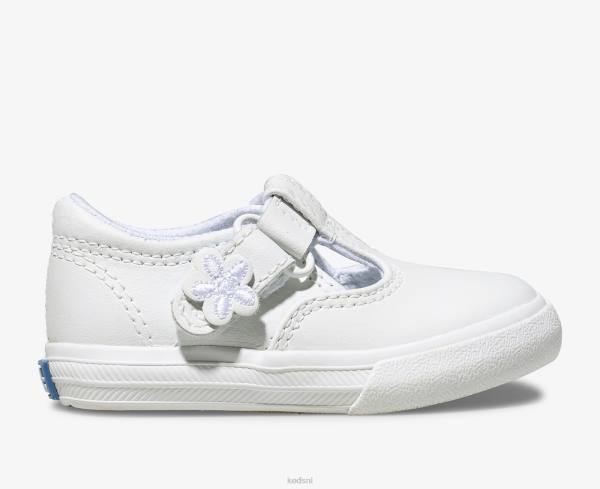 schoenen Keds Daphne leren sneaker met t-bandje zacht groot kind 86BZ237