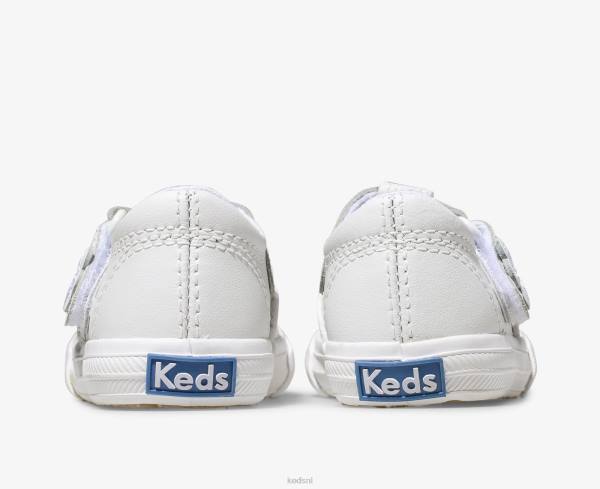 schoenen Keds Daphne leren sneaker met t-bandje zacht groot kind 86BZ237