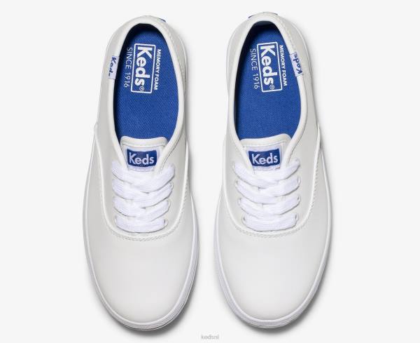 schoenen Keds kampioen cvo sneaker leer wit leer groot kind 86BZ229