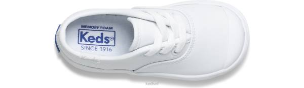 schoenen Keds kampioen sneaker met neuskap wit leer klein kind 86BZ231