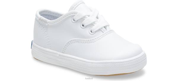 schoenen Keds kampioen sneaker met neuskap wit leer klein kind 86BZ231