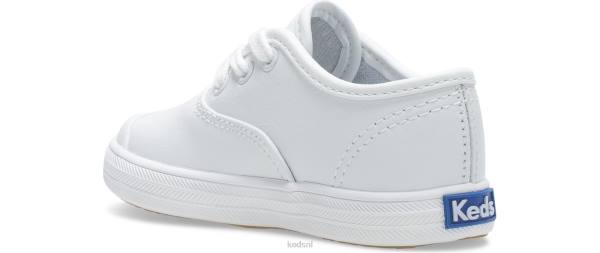 schoenen Keds kampioen sneaker met neuskap wit leer klein kind 86BZ231