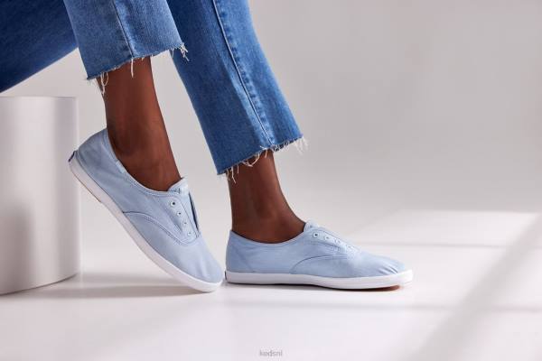 schoenen Keds chillax wasbare twill instapsneaker lichtblauw vrouwen 86BZ60