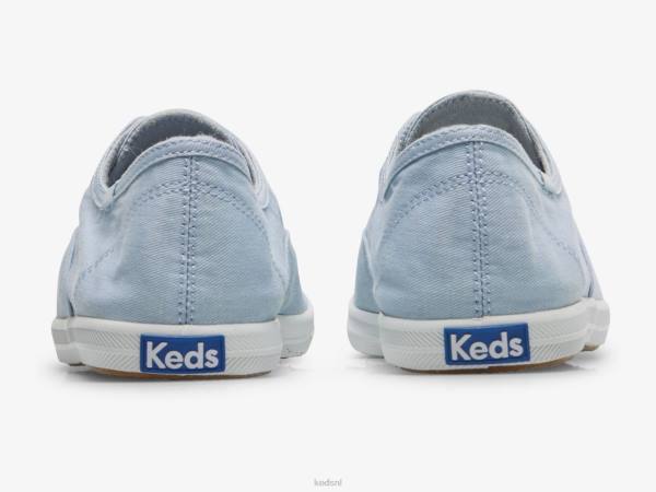 schoenen Keds chillax wasbare twill instapsneaker lichtblauw vrouwen 86BZ60