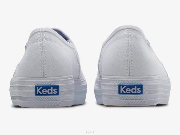 schoenen Keds driedubbele canvas slip-on sneaker wit vrouwen 86BZ40