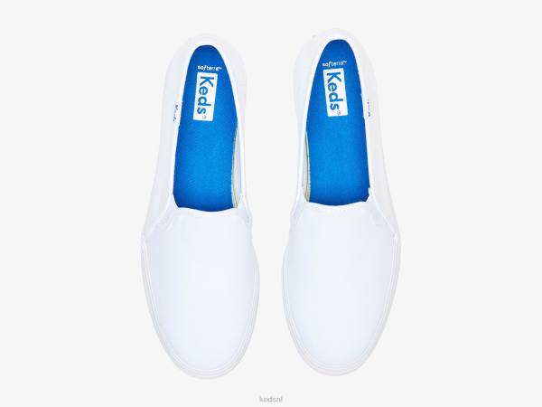 schoenen Keds driedubbele canvas slip-on sneaker wit vrouwen 86BZ40