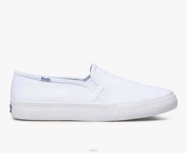 schoenen Keds dubbeldekker canvas slip op sneaker wit vrouwen 86BZ2