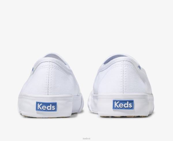 schoenen Keds dubbeldekker canvas slip op sneaker wit vrouwen 86BZ2