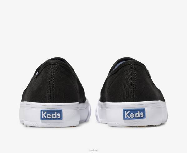 schoenen Keds dubbeldekker canvas slip op sneaker zwart vrouwen 86BZ1