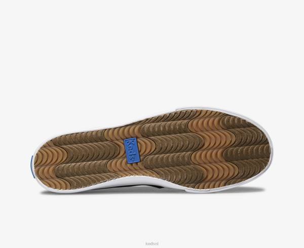 schoenen Keds dubbeldekker canvas slip op sneaker zwart vrouwen 86BZ1