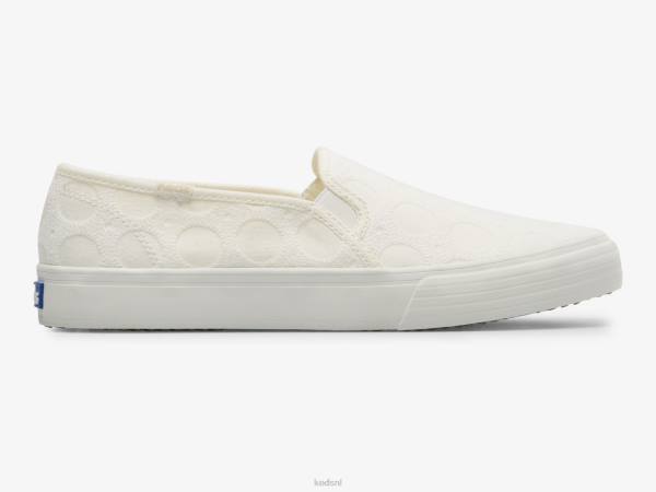schoenen Keds dubbeldekker cirkel gehaakte slip op sneaker wit vrouwen 86BZ39