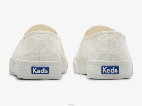 schoenen Keds dubbeldekker cirkel gehaakte slip op sneaker wit vrouwen 86BZ39