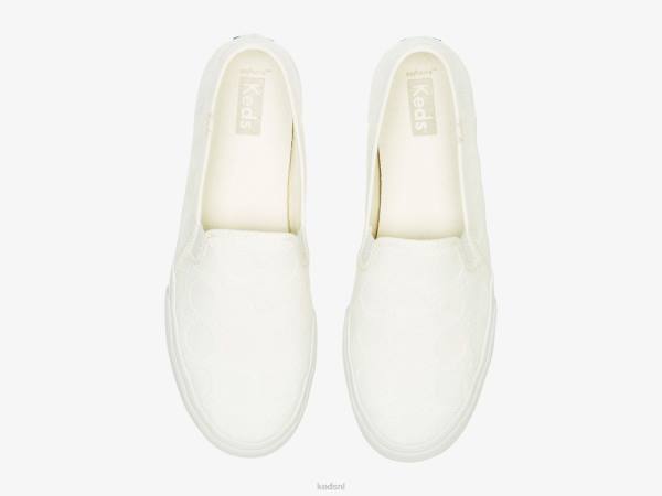 schoenen Keds dubbeldekker cirkel gehaakte slip op sneaker wit vrouwen 86BZ39