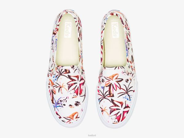schoenen Keds dubbeldekker eiland print slip op sneaker grijs roze vrouwen 86BZ21