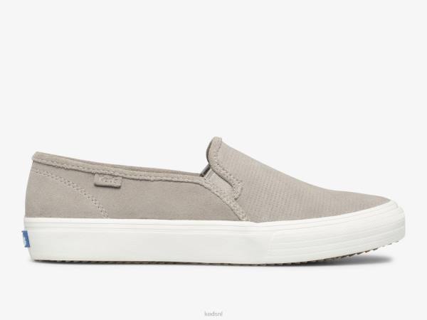 schoenen Keds dubbeldekker geperforeerde suède instapsneaker grijs vrouwen 86BZ44