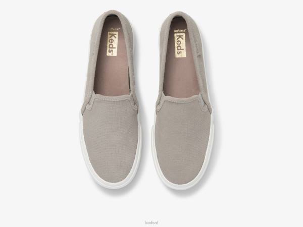 schoenen Keds dubbeldekker geperforeerde suède instapsneaker grijs vrouwen 86BZ44