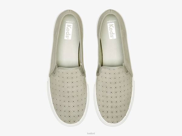 schoenen Keds dubbeldekker geperforeerde suède instapsneaker grijs vrouwen 86BZ68