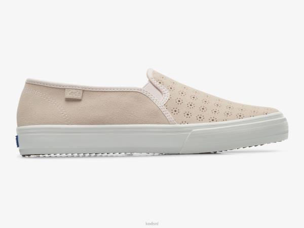 schoenen Keds dubbeldekker geperforeerde suède instapsneaker lichtroze vrouwen 86BZ69