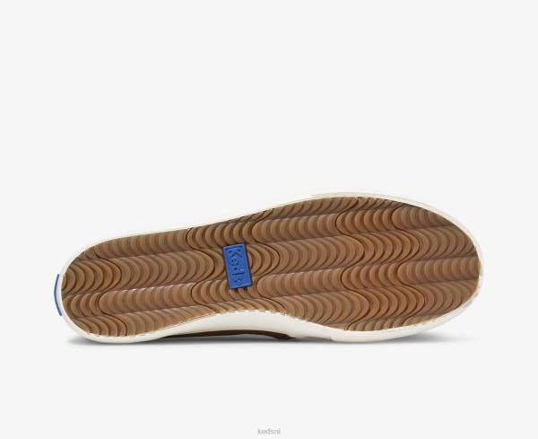 schoenen Keds dubbeldekker lederen instapsneaker cognac vrouwen 86BZ26
