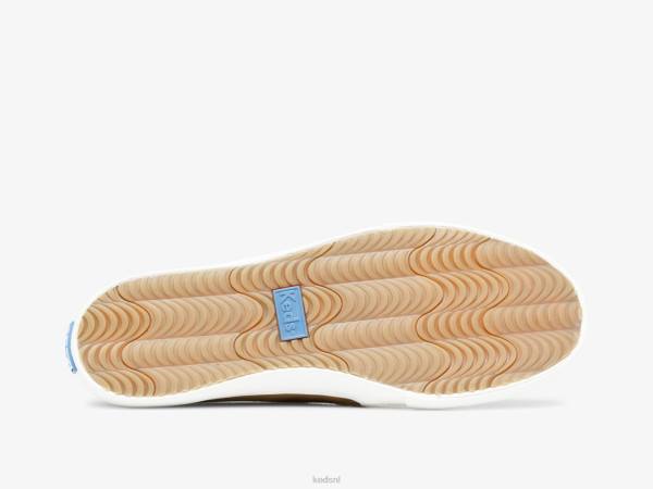 schoenen Keds dubbeldekker lederen instapsneaker mokka vrouwen 86BZ30