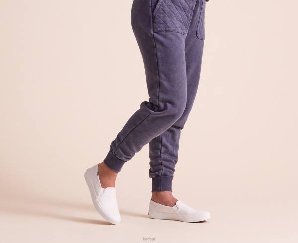 schoenen Keds dubbeldekker lederen instapsneaker wit vrouwen 86BZ28