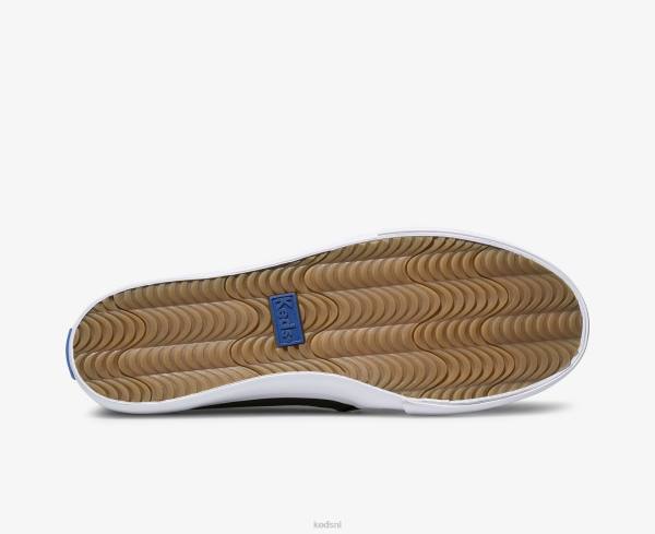 schoenen Keds dubbeldekker lederen instapsneaker zwart vrouwen 86BZ27
