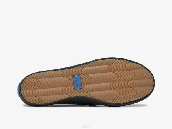 schoenen Keds dubbeldekker lederen instapsneaker zwart vrouwen 86BZ29