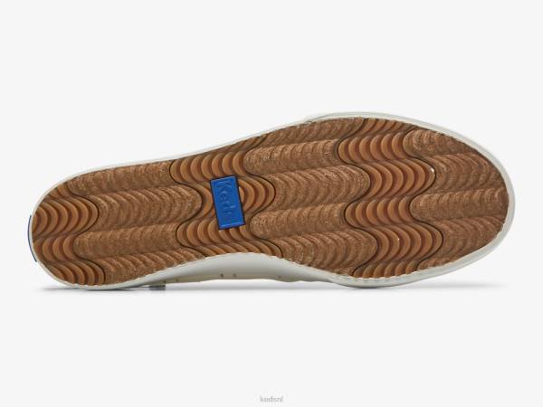 schoenen Keds dubbeldekker textiel slip op sneaker gebroken wit goud vrouwen 86BZ70