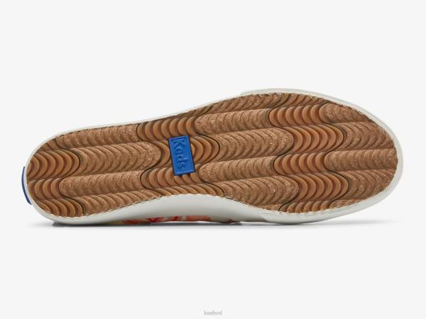 schoenen Keds dubbeldekker tropische print slip op sneaker wit koraal vrouwen 86BZ13