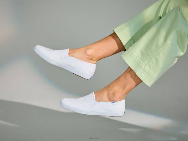 schoenen Keds kampioen canvas instapsneaker wit vrouwen 86BZ38