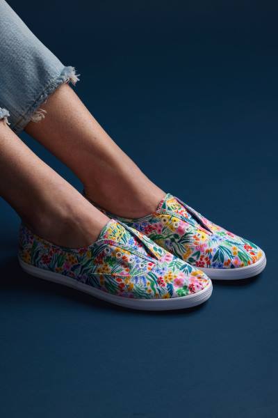 schoenen Keds x Rifle Paper Co. chillax lea instap sneaker wit multi vrouwen 86BZ20