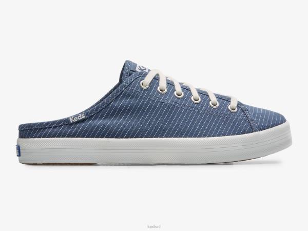 schoenen Keds kickstart mule canvas gestreepte instapsneaker blauw vrouwen 86BZ45