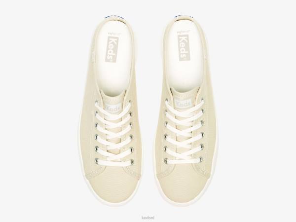 schoenen Keds kickstart mule canvas instapsneaker havermout vrouwen 86BZ47