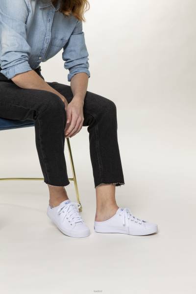 schoenen Keds kickstart mule canvas instapsneaker wit vrouwen 86BZ11