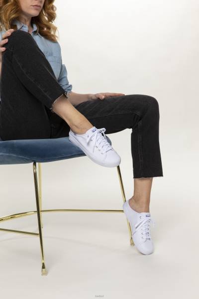schoenen Keds kickstart mule canvas instapsneaker wit vrouwen 86BZ11