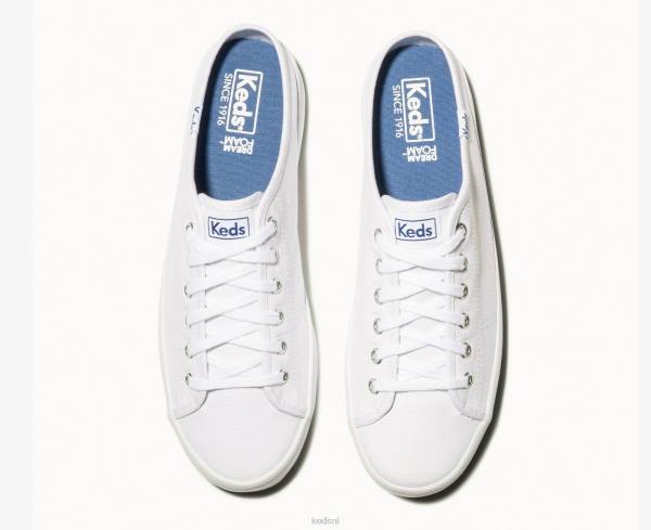schoenen Keds kickstart mule canvas instapsneaker wit vrouwen 86BZ11