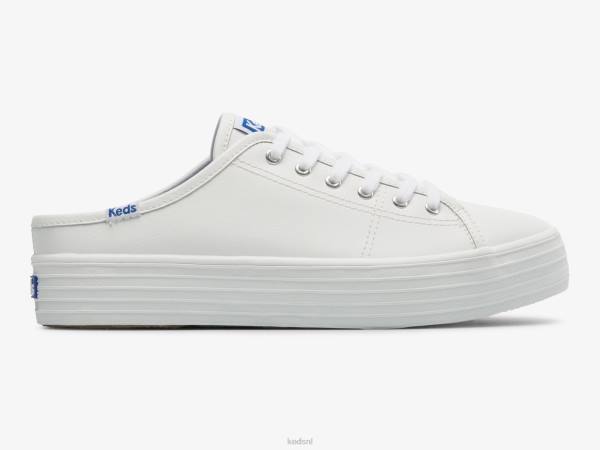 schoenen Keds triple kick muilezel lederen instapsneaker wit vrouwen 86BZ46