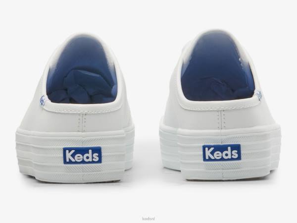 schoenen Keds triple kick muilezel lederen instapsneaker wit vrouwen 86BZ46