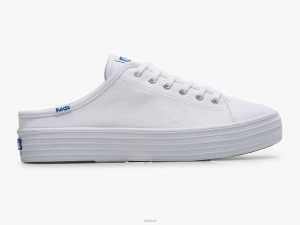 schoenen Keds triple kick mule canvas instapsneaker wit vrouwen 86BZ48