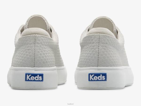 schoenen Keds Alley suède sneaker met reliëf lichtgrijs vrouwen 86BZ198