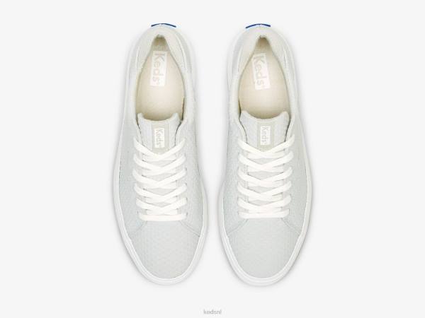 schoenen Keds Alley suède sneaker met reliëf lichtgrijs vrouwen 86BZ198