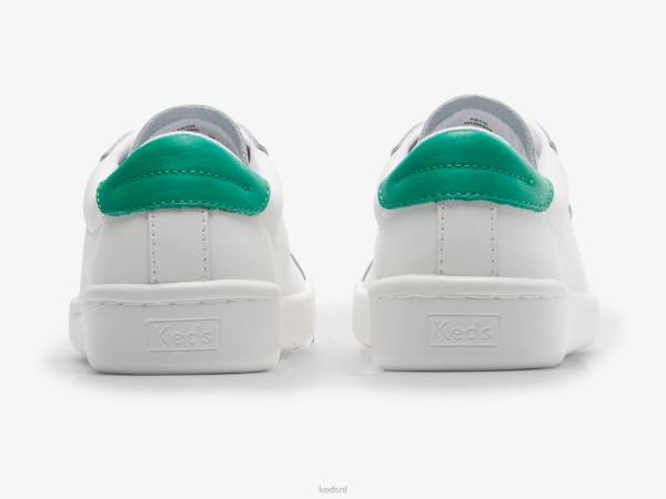 schoenen Keds aas leren sneaker wit groen vrouwen 86BZ197