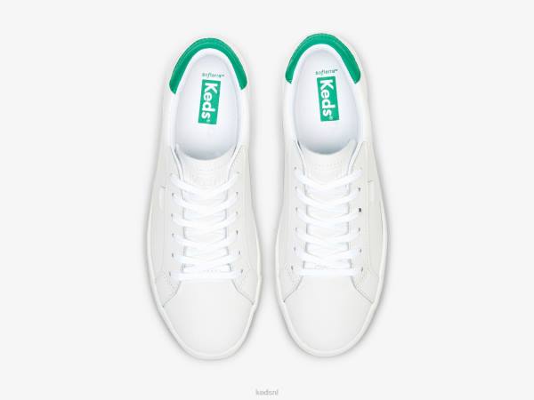 schoenen Keds aas leren sneaker wit groen vrouwen 86BZ197