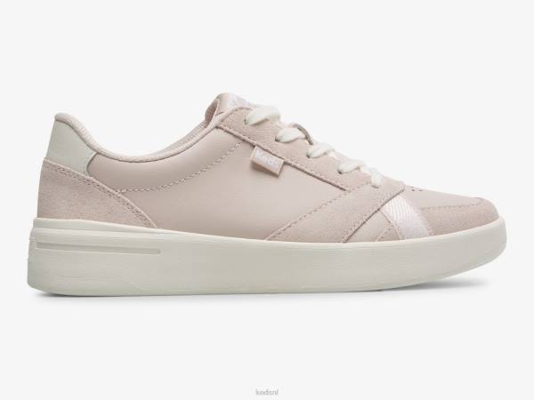 schoenen Keds de court leer/suède sneaker lichtroze wit vrouwen 86BZ99