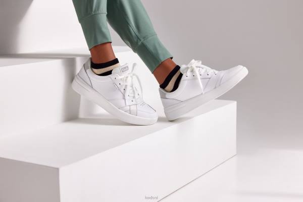 schoenen Keds de court leren sneaker wit vrouwen 86BZ98