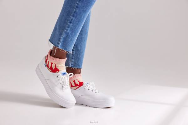 schoenen Keds de leren platform sneaker wit vrouwen 86BZ101