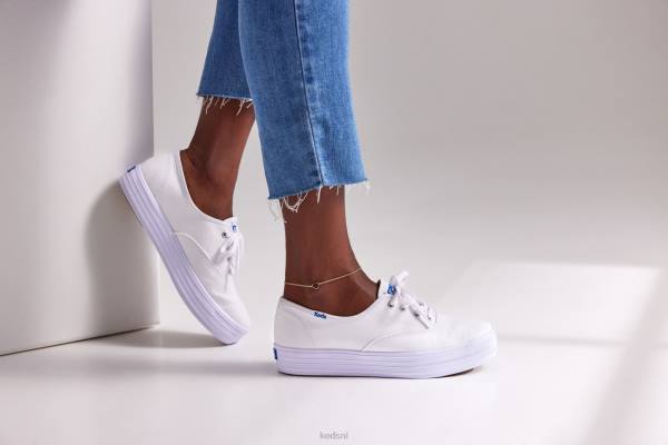 schoenen Keds de platform canvas sneaker wit vrouwen 86BZ87