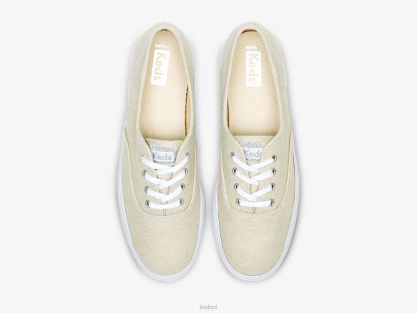 schoenen Keds de platform sneaker van metallic textiel zilver vrouwen 86BZ170