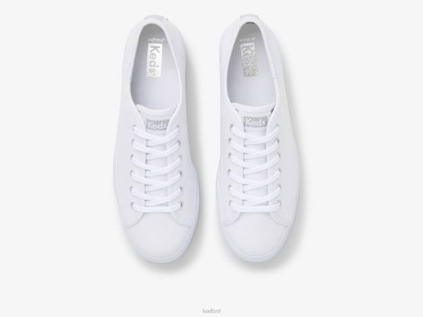 schoenen Keds driedubbele canvas sneaker wit vrouwen 86BZ89