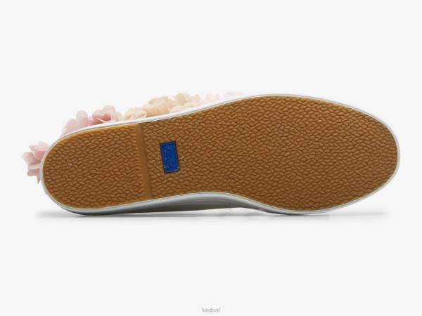 schoenen Keds driedubbele feestelijke sneaker met bloemenappliqué roze vrouwen 86BZ210